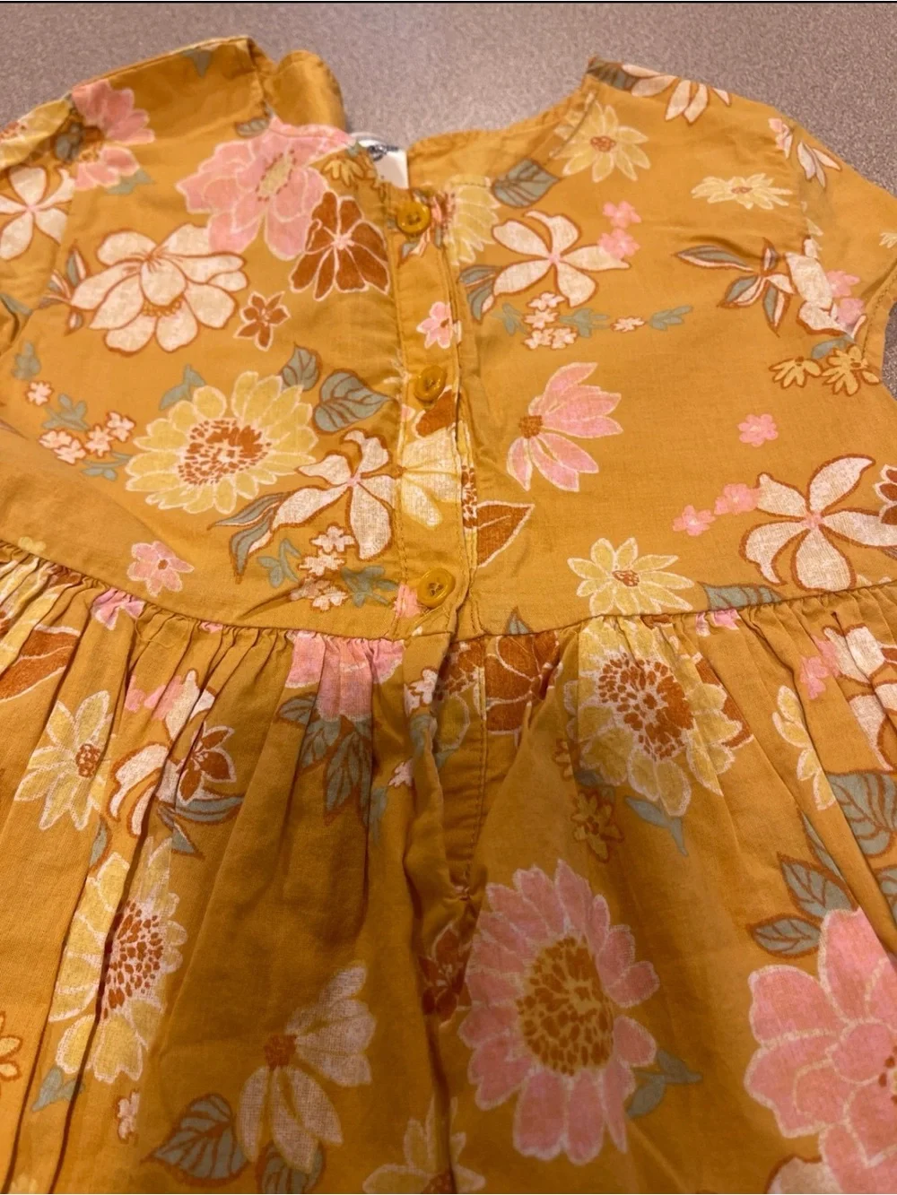 Oshkosh girls cotton dress 5T yellow floral